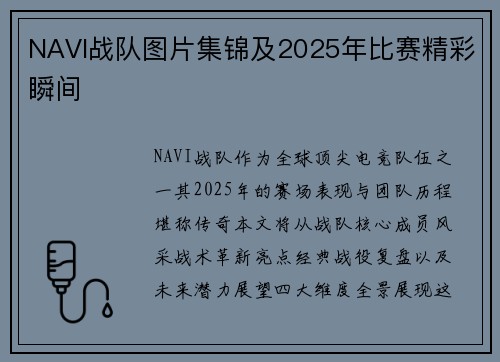 NAVI战队图片集锦及2025年比赛精彩瞬间